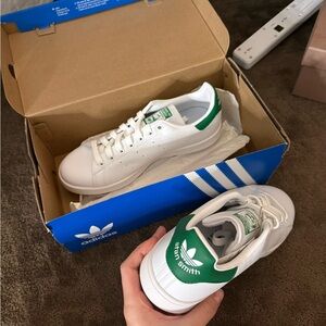 Adidas Unisex Stan Smith White and Green Classic Original Sneakers